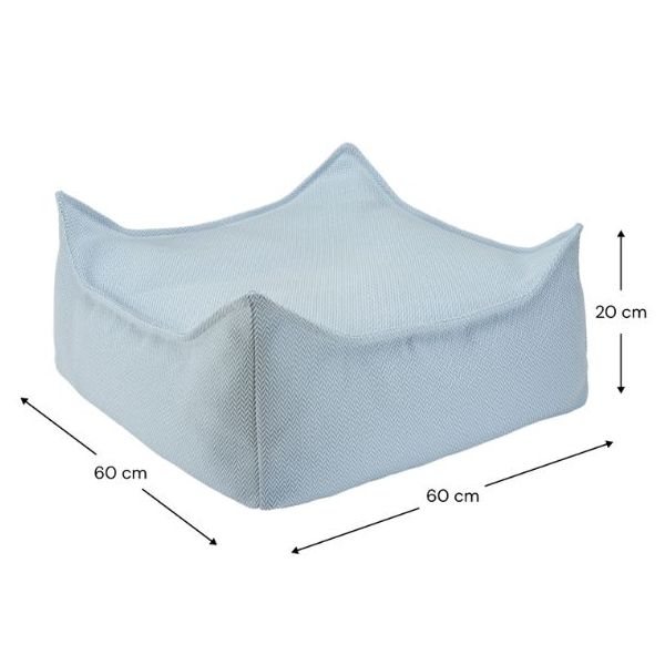 Pouf carré enfant d'extérieur Ottoman - Azur