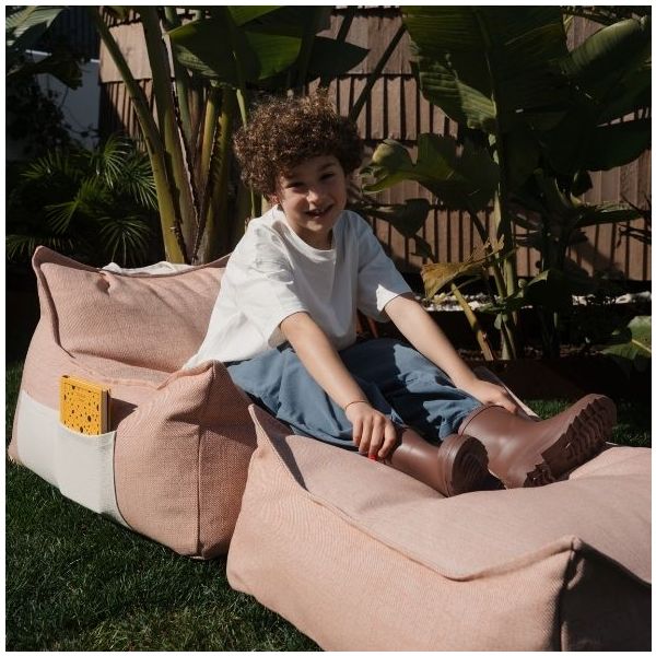 Ottoman Kids Outdoor Square Beanbag - Seashell