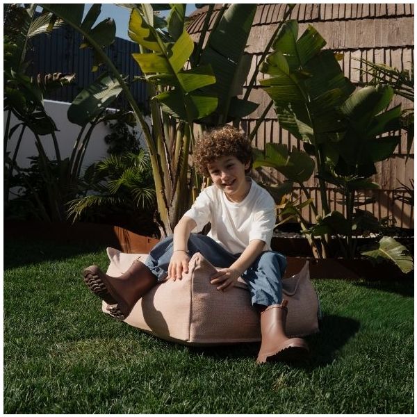 Ottoman Kids Outdoor Square Beanbag - Seashell