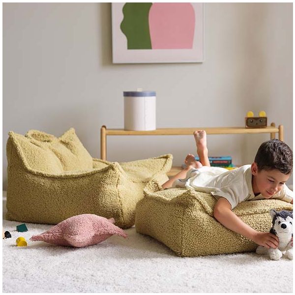 Pouf fauteuil en bouclette - Matcha
