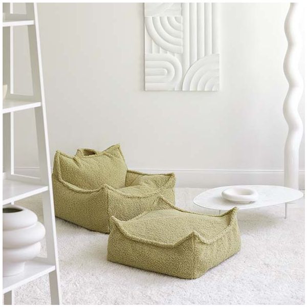 Pouf fauteuil en bouclette - Matcha