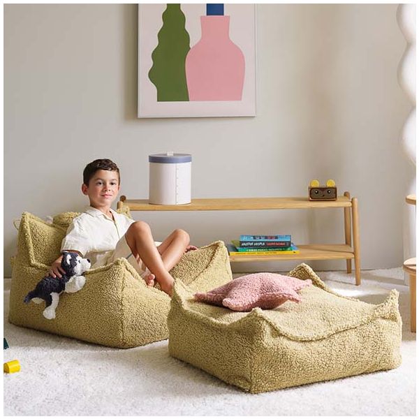Pouf fauteuil en bouclette - Matcha