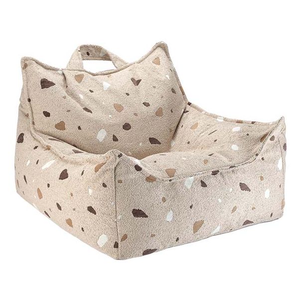 Pouf fauteuil en bouclette - Terrazzo Sable