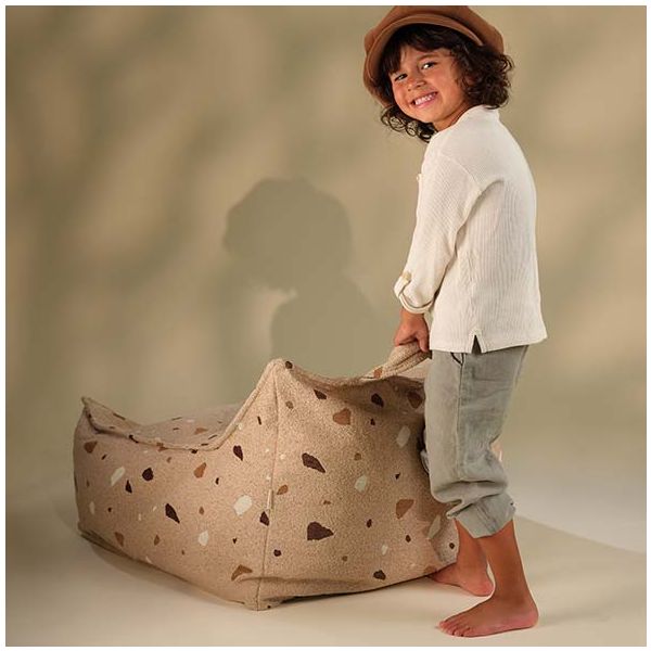 Pouf fauteuil en bouclette - Terrazzo Sable