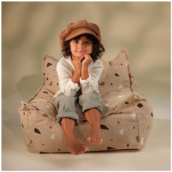 Pouf fauteuil en bouclette - Terrazzo Sable