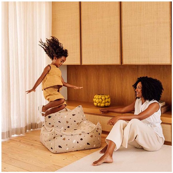 Pouf fauteuil en bouclette - Terrazzo Sable