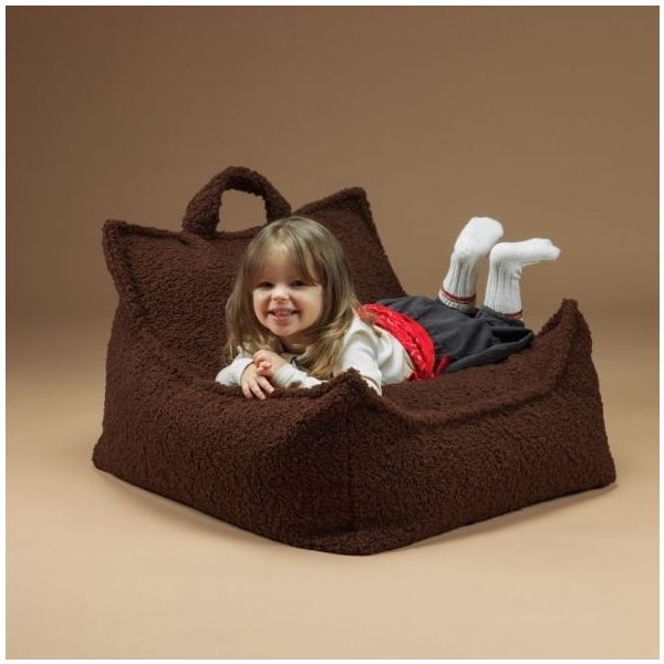 Bouclé Kids Beanbag Chair - Warm Hazel