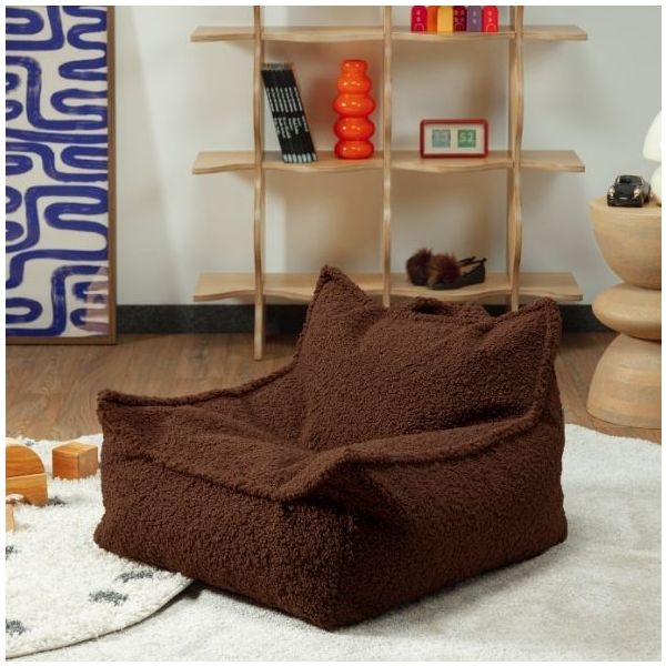 Bouclé Kids Beanbag Chair - Warm Hazel