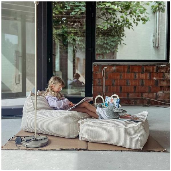 Pouf fauteuil enfant en velours côtelé - Marshmallow