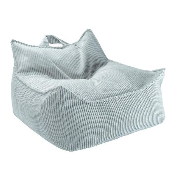 Pouf fauteuil enfant en velours côtelé - Menthe