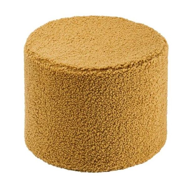 Pouf enfant en bouclette rond - Caramel