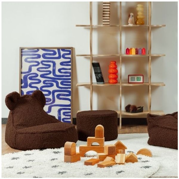 Round Kids Bouclé Beanbag - Warm Hazel