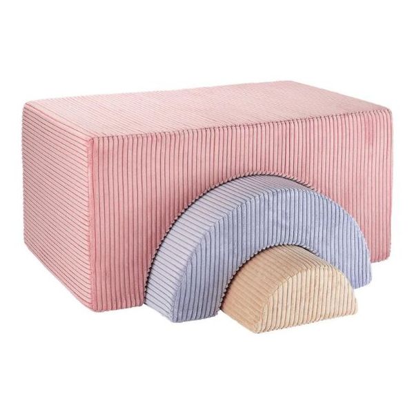 Module de jeu en velours côtelé Arc-en-ciel - Rose Mousse