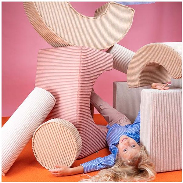 Module de jeu en velours côtelé Arc-en-ciel - Marshmallow