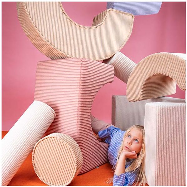 Module de jeu en velours côtelé Arc-en-ciel - Marshmallow