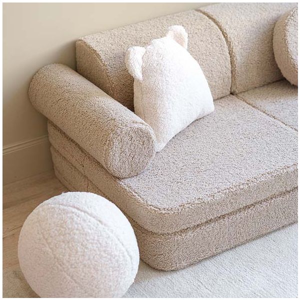 Canapé enfant modulable en bouclette Settee - Biscuit