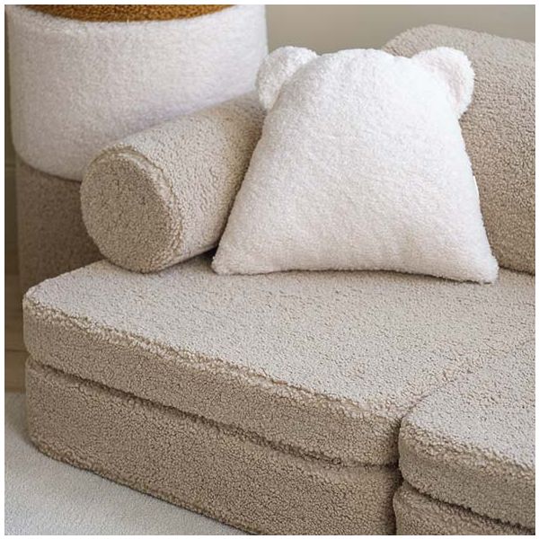 Canapé enfant modulable en bouclette Settee - Biscuit