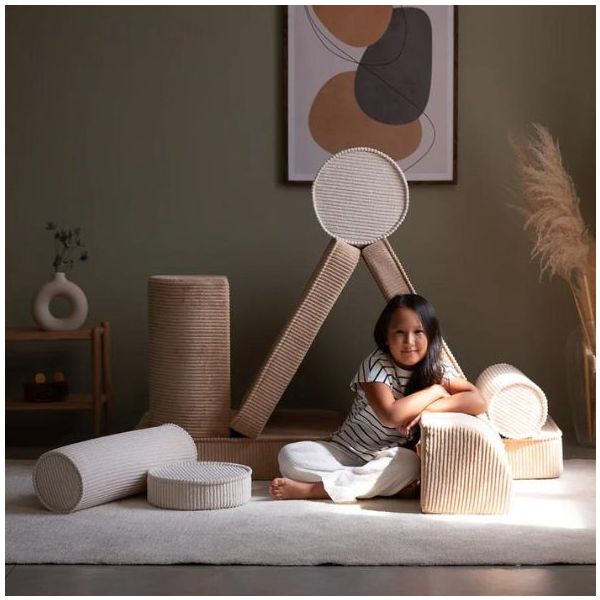 Canapé enfant modulable en velours côtelé Settee - Beige