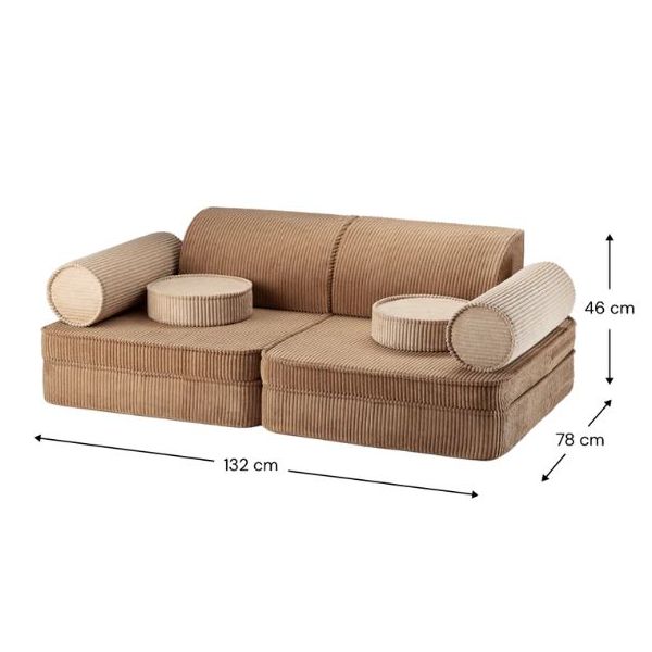 Canapé enfant modulable en velours côtelé Settee - Toffee