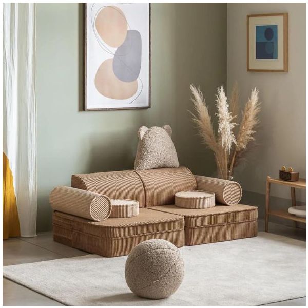 Canapé enfant modulable en velours côtelé Settee - Toffee