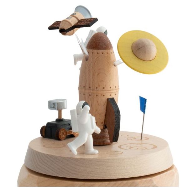 Boîte à musique en bois - Astronaute