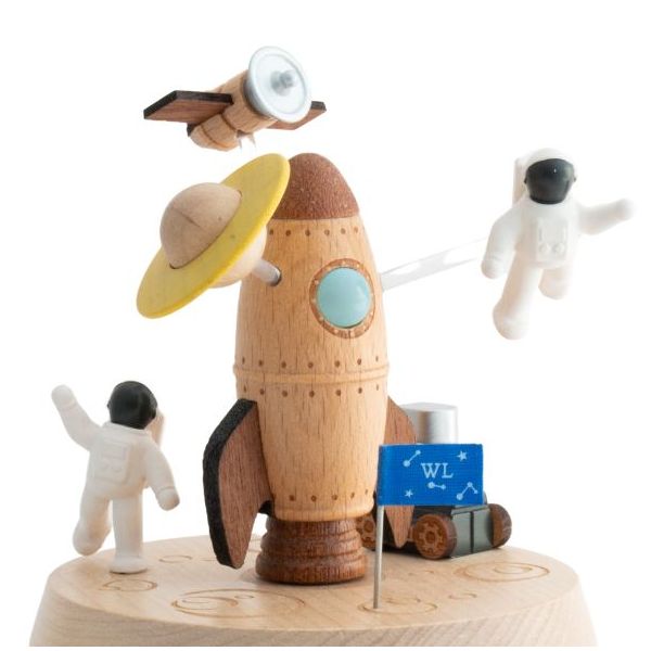 Boîte à musique en bois - Astronaute