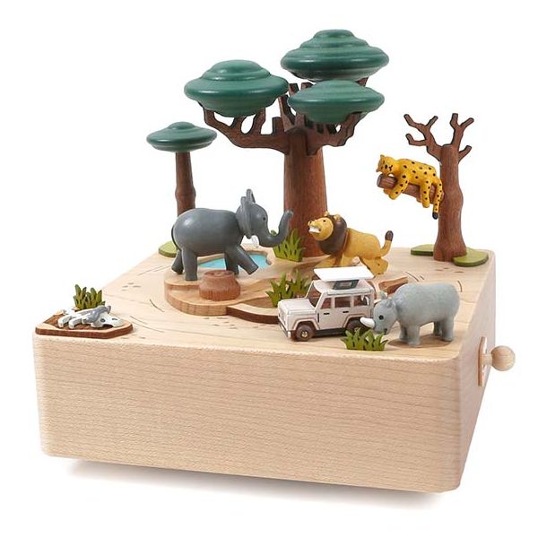 Boîte à musique en bois - Safari