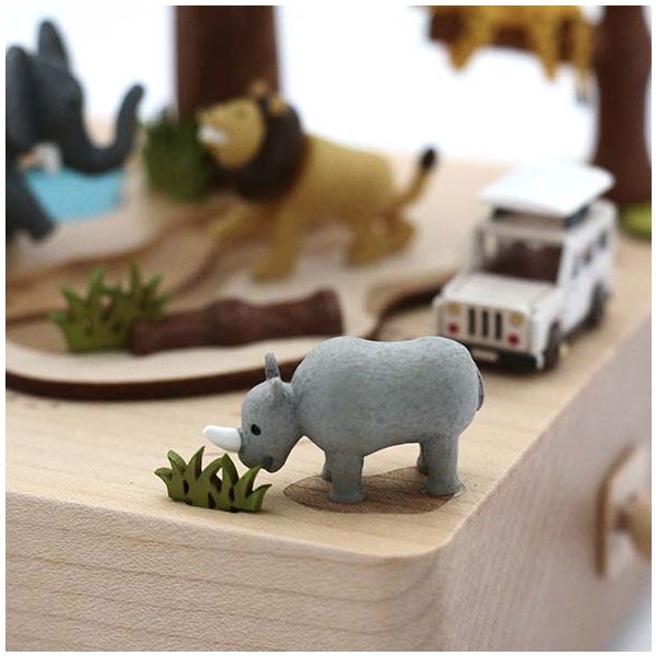 Boîte à musique en bois - Safari
