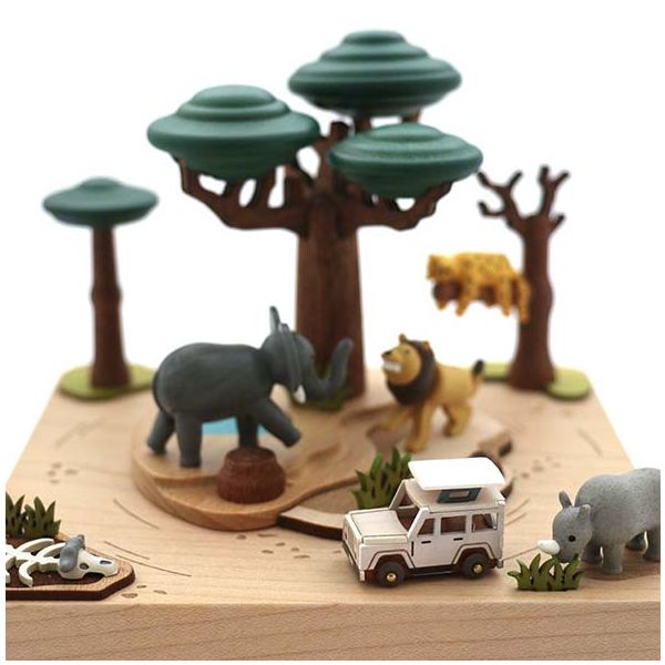 Boîte à musique en bois - Safari