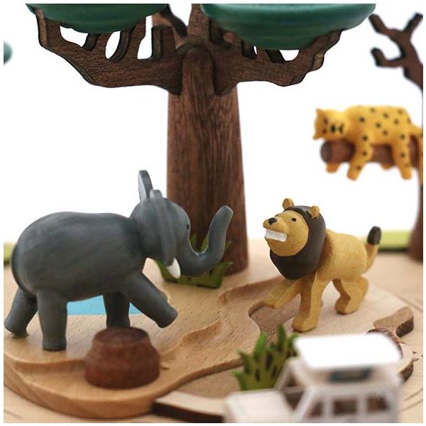 Boîte à musique en bois - Safari