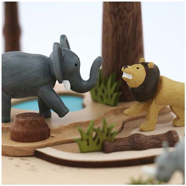 Boîte à musique en bois - Safari