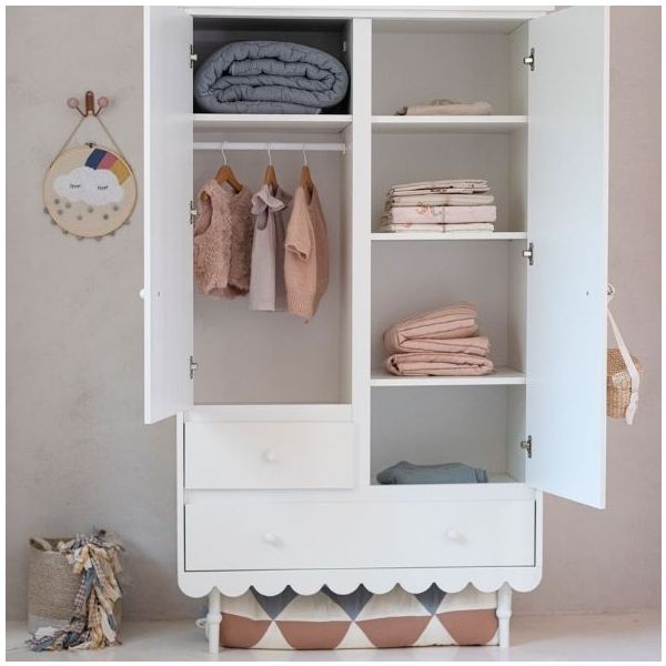 Babushka 2 Doors Wardrobe - White