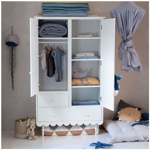 Babushka 2 Doors Wardrobe - White