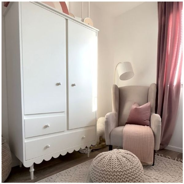 Babushka 2 Doors Wardrobe - White