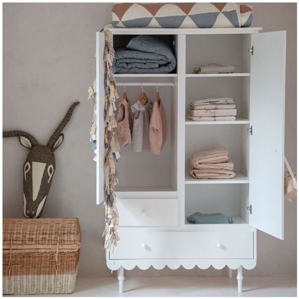 Babushka 2 Doors Wardrobe - White