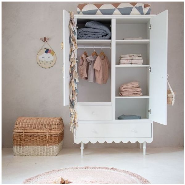 Babushka 2 Doors Wardrobe - White