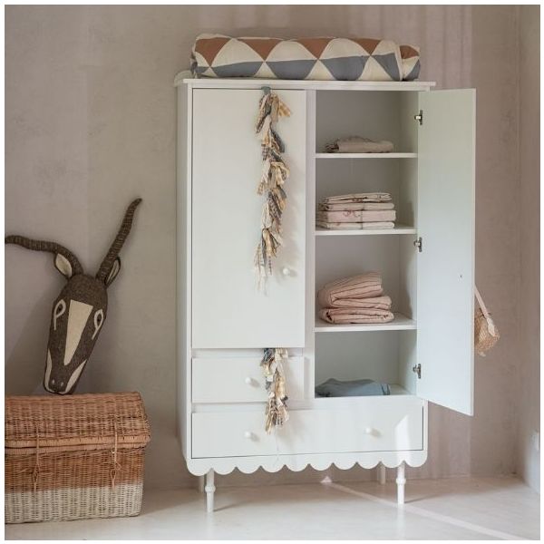 Babushka 2 Doors Wardrobe - White