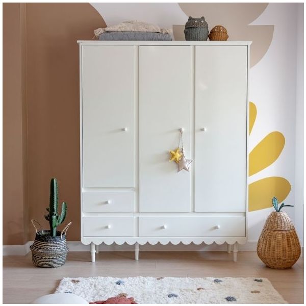 Babushka 3 Doors Wardrobe - White