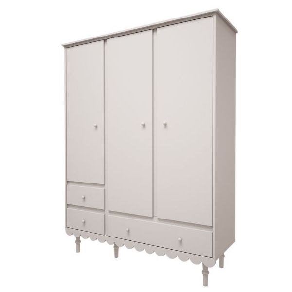 Babushka 3 Doors Wardrobe - White