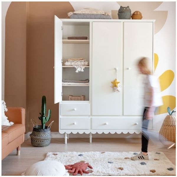 Babushka 3 Doors Wardrobe - White