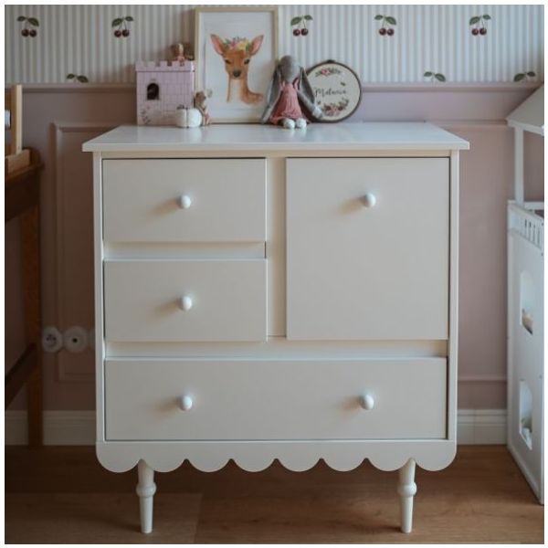 Babushka 1 Door & 3 Drawers Dresser - White