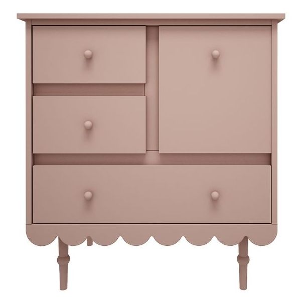 Commode 1 porte & 3 tiroirs Babushka - Rose