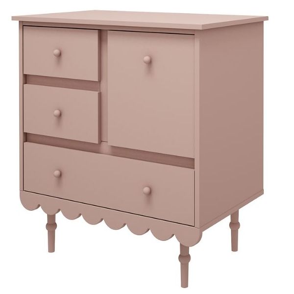 Commode 1 porte & 3 tiroirs Babushka - Rose