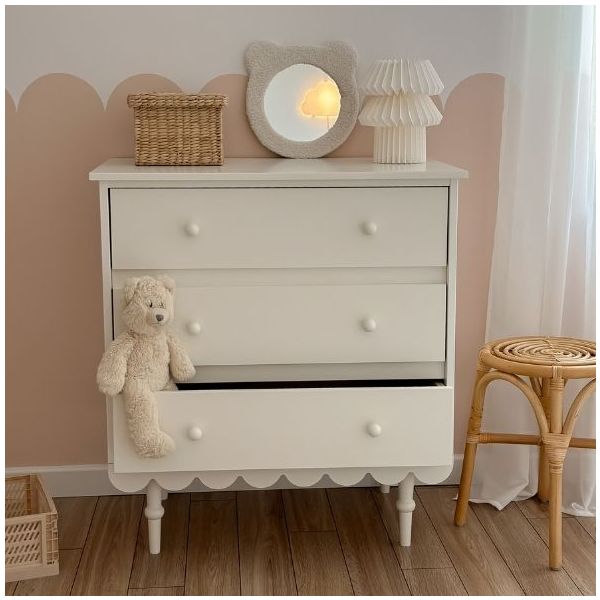 Babushka 3 Drawers Dresser - White