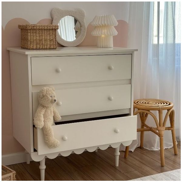Babushka 3 Drawers Dresser - White