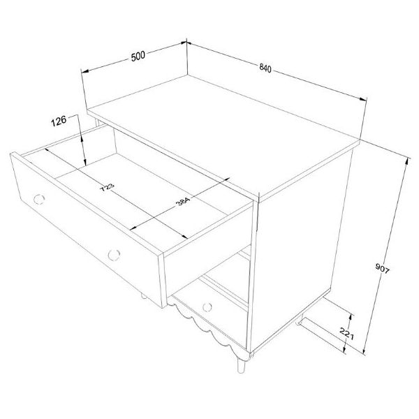 Commode 3 tiroirs Babushka - Rose