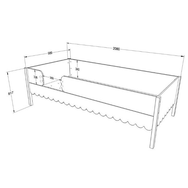 Babushka Upper Bed 90 x 200 cm - White
