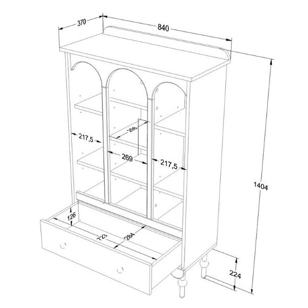 Babushka Small Bookshelf - White