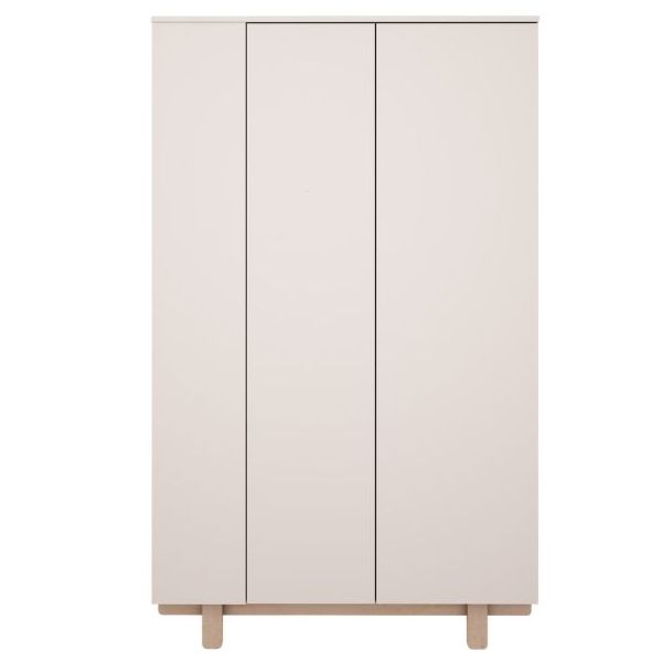 Armoire avec étagères latérales Basic - Hêtre / Blanc