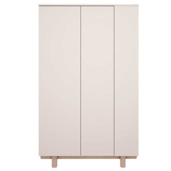Armoire avec étagères latérales Basic - Hêtre / Blanc